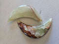 Large Banded Green Calcite Carved Moon