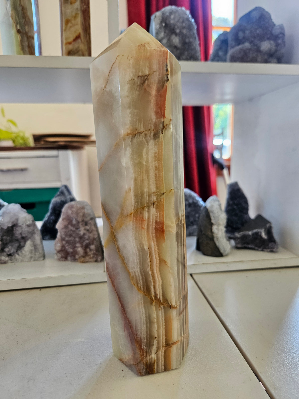 Large Banded Calcite Tower