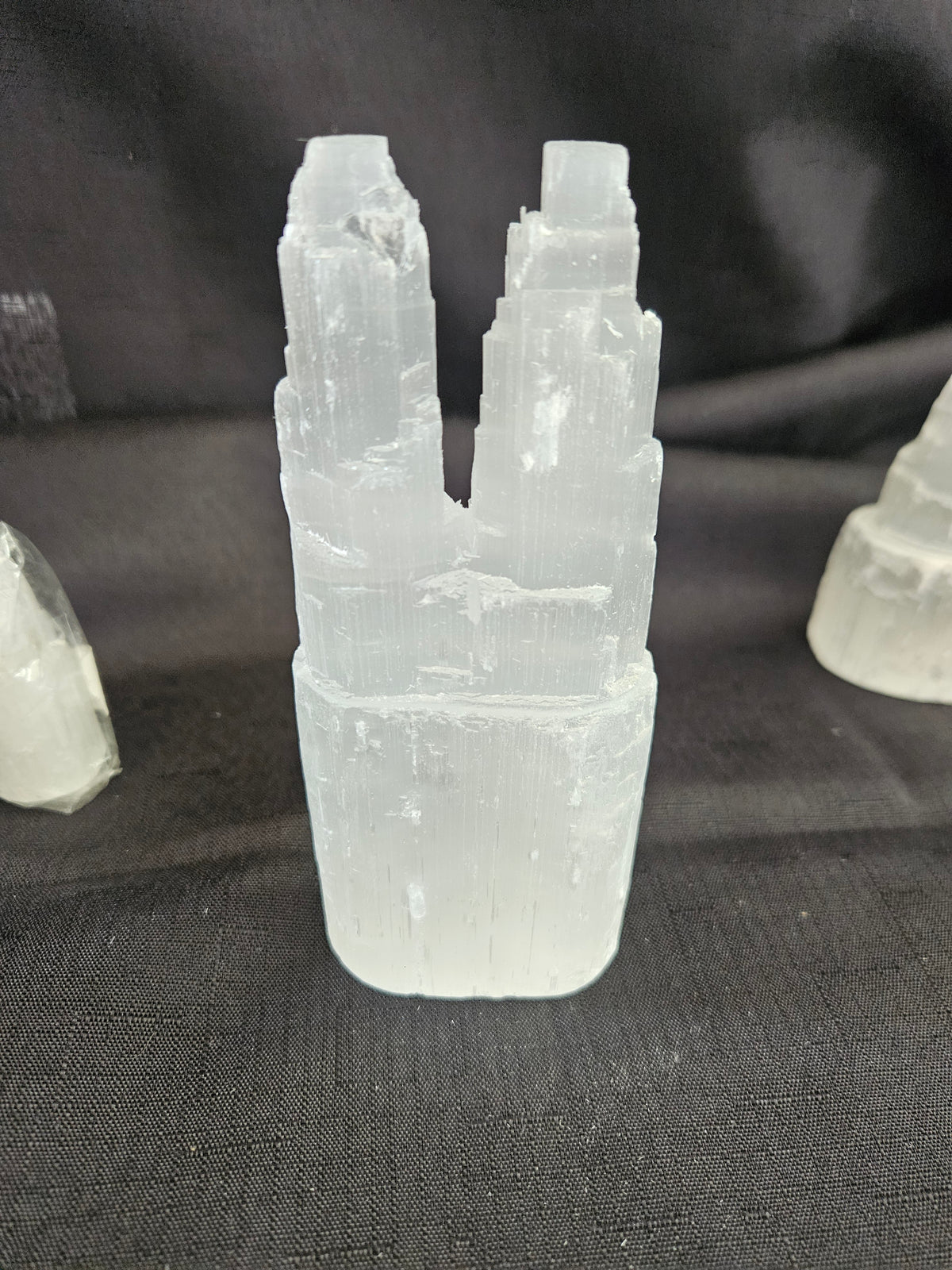 Large Selenite Twin Tower
