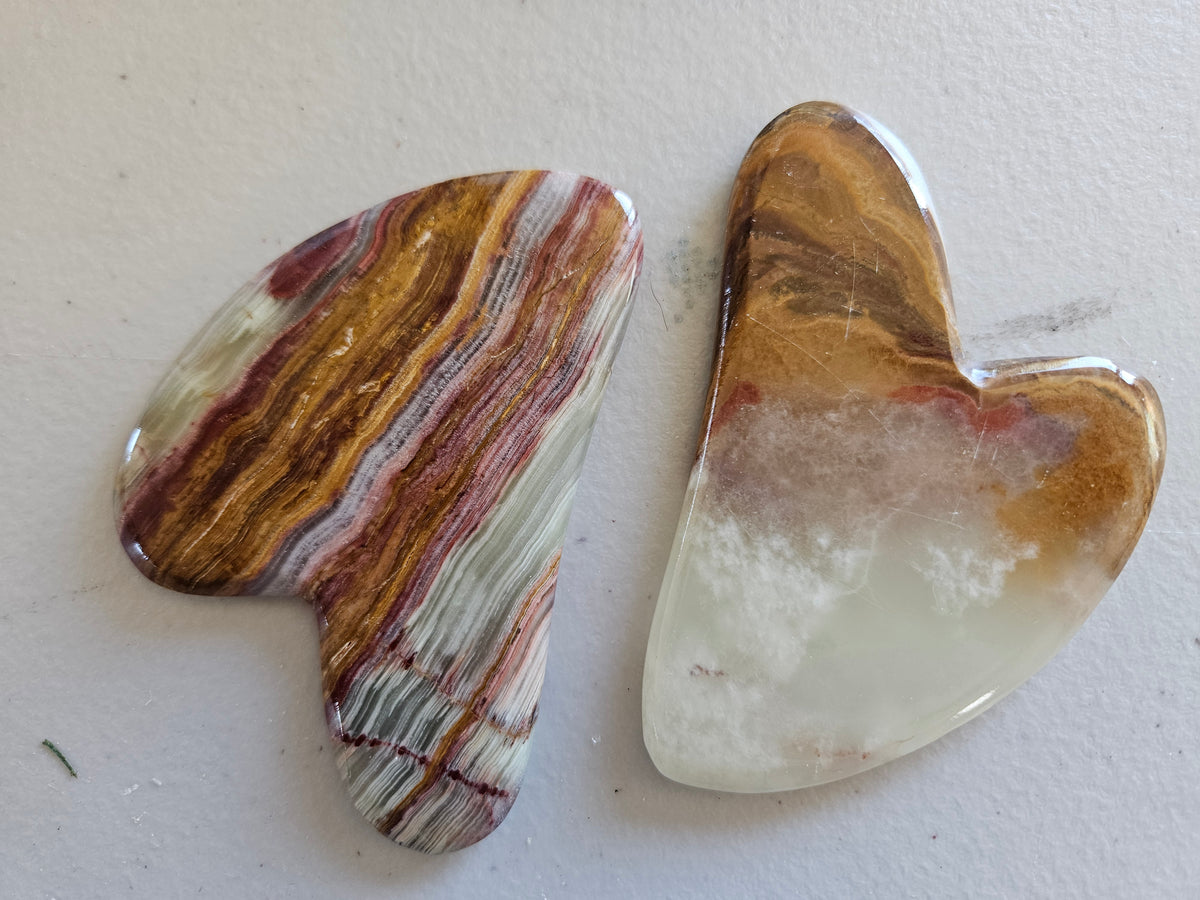 Banded Calcite Gua Sha Facial Tool – Natural Stone