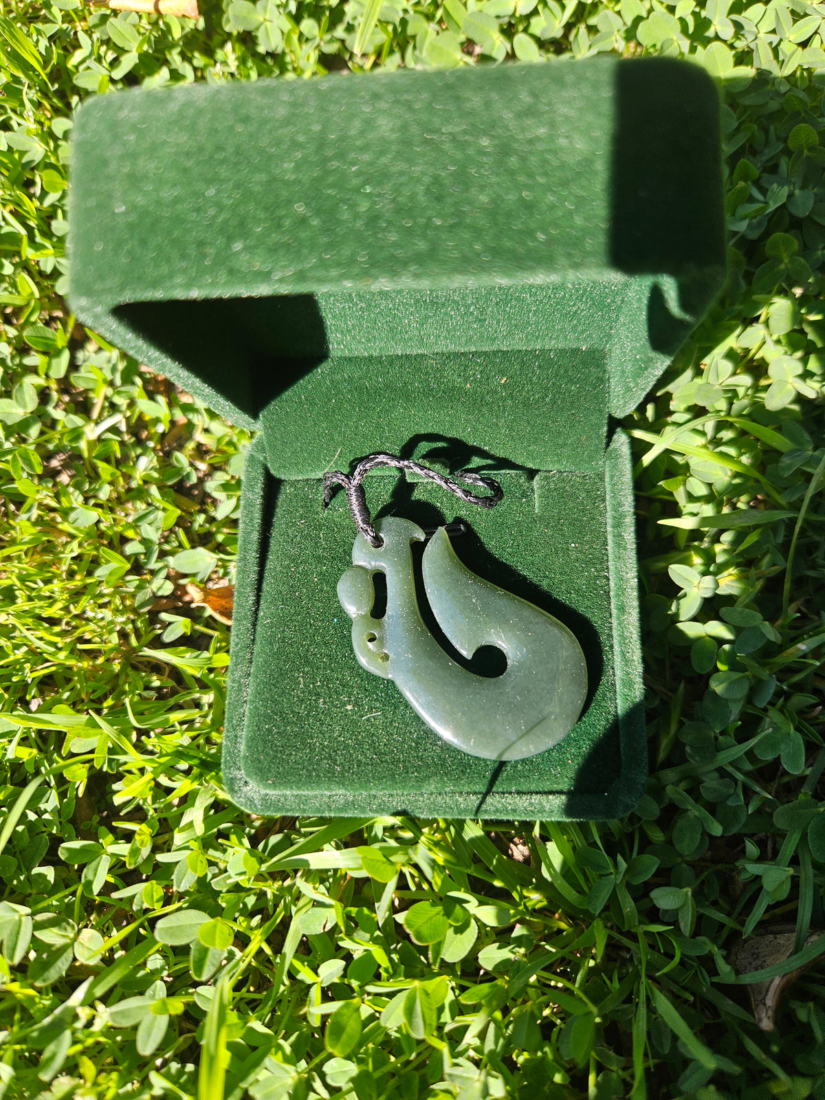 Hand-Carved NZ Pounamu Hei Matau (Fish Hook) Pendant