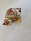 Small Banded Calcite Carved Turtle